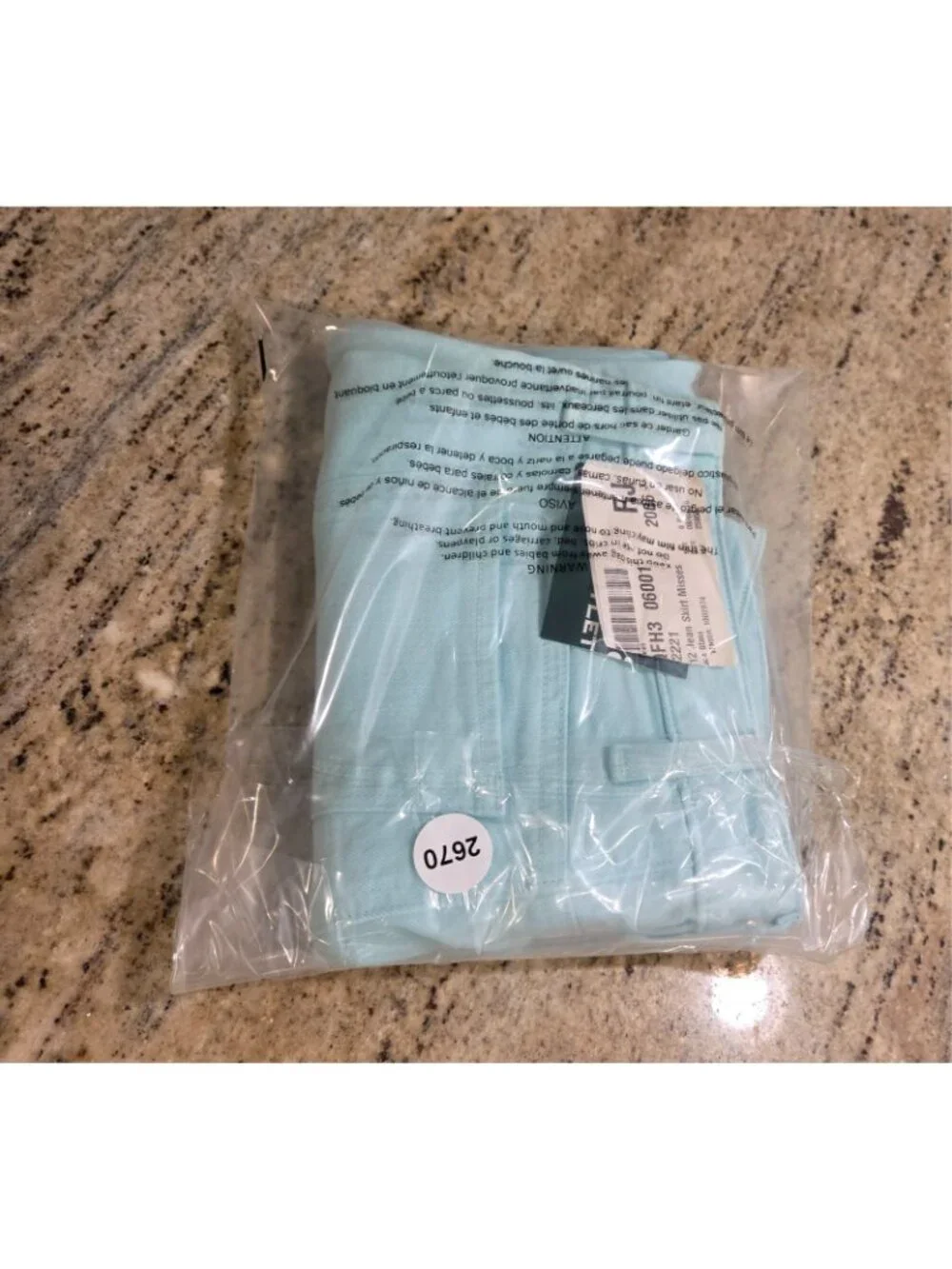 New! L.L. Bean Favorite Fit Jean Skirt Size 6 Petite Aqua Beach Glass Stretch